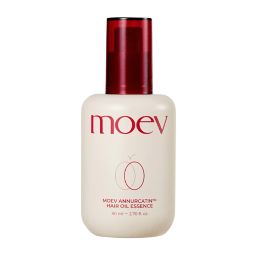 MOEV Annurcatin Hair Oil Essence 80ml – lätt hårolja med biotin och Annurca-äpple som stärker, återfuktar och ger håret naturlig glans utan att tynga ner.