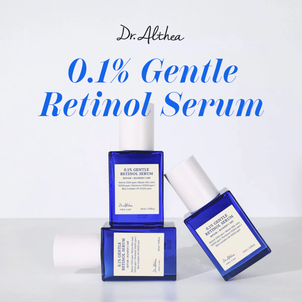 Immagine di Dr. Althea 0.1% Gentle Retinol Serum – un siero delicato ma efficace che cura la pelle, riduce le rughe e promuove la luminosità giovanile.