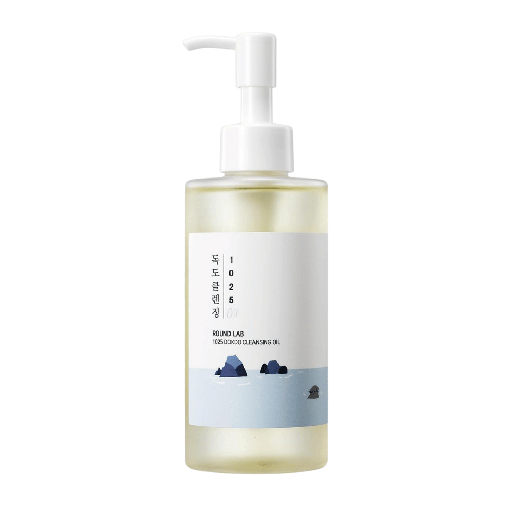 Olio detergente coreano per pelli sensibili di Round Lab che offre una pulizia profonda e una sensazione fresca e idratata