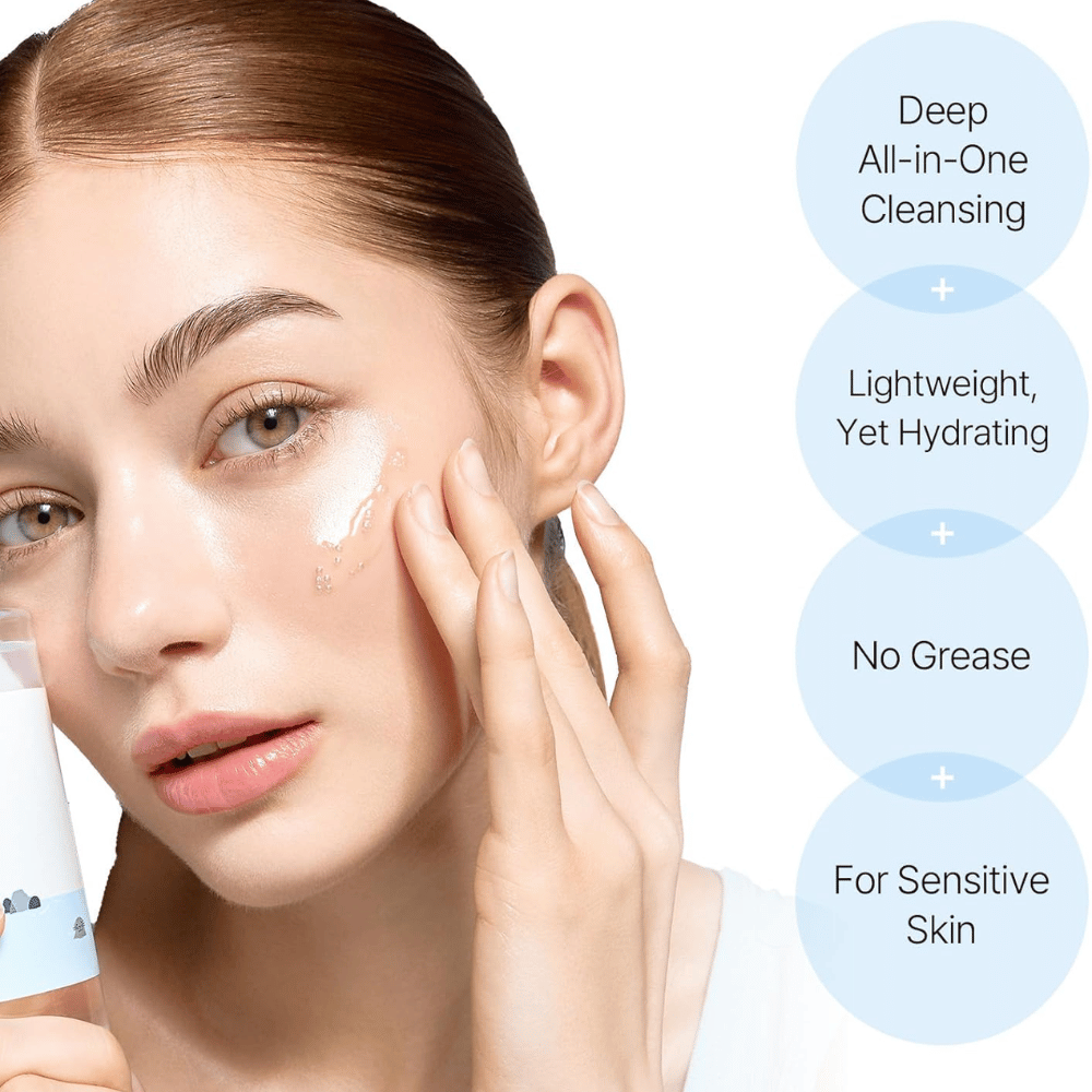 Detergente viso di Round Lab con olio detergente ad azione profonda che pulisce i pori delicatamente senza lasciare una patina grassa