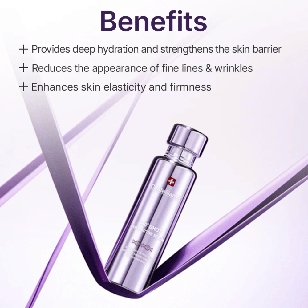 Centellian24 360º Shot PDRN Active Serum – siero intensamente idratante e rassodante che rafforza la barriera cutanea, riduce le linee sottili e migliora la compattezza e la luminosità della pelle.