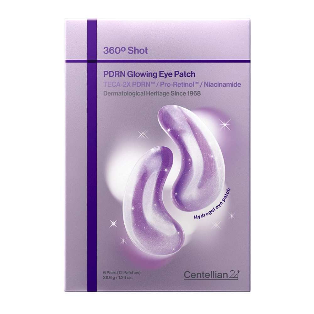 Confezione di 360° Shot PDRN Glowing Eye Patch da Centellian24+, patch per gli occhi in idrogel con PDRN, niacinamide e TECA per luminosità e contorno occhi più sodo.