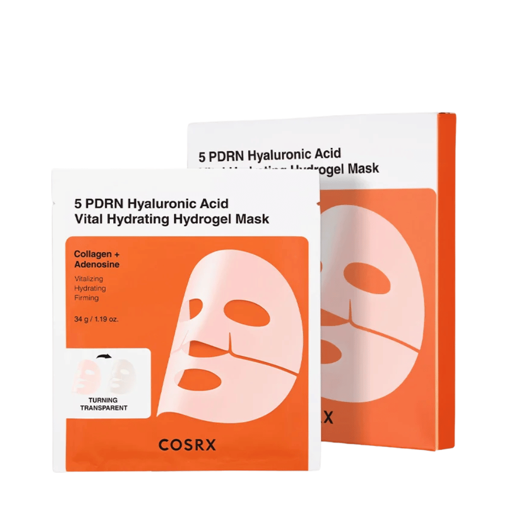 COSRX 5 PDRN Hyaluronic Acid Vital Hydrating Hydrogel Mask 34 g con collagene e adenosina per una cura della pelle idratante e rassodante