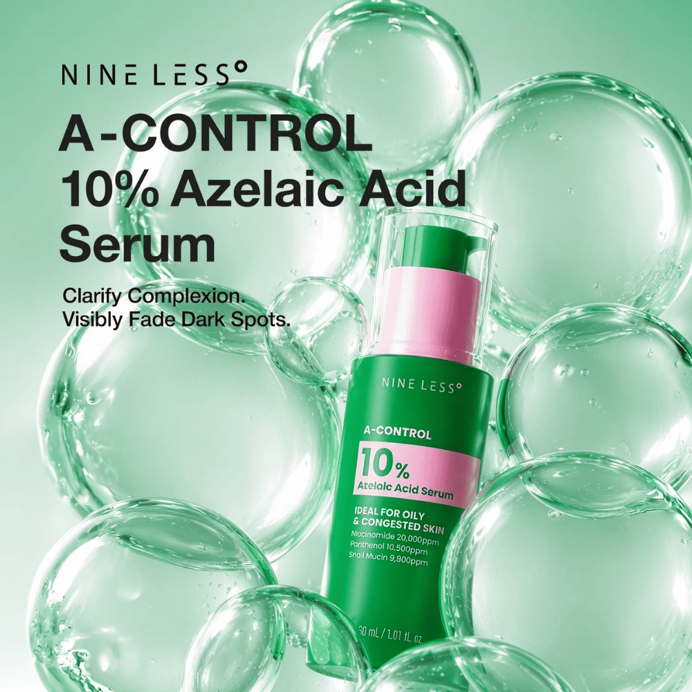 NINELESS A-Control 10% Azelaic Acid Serum 30 ml – siero coreano con acido azelaico per imperfezioni, macchie pigmentarie e un incarnato più uniforme.
