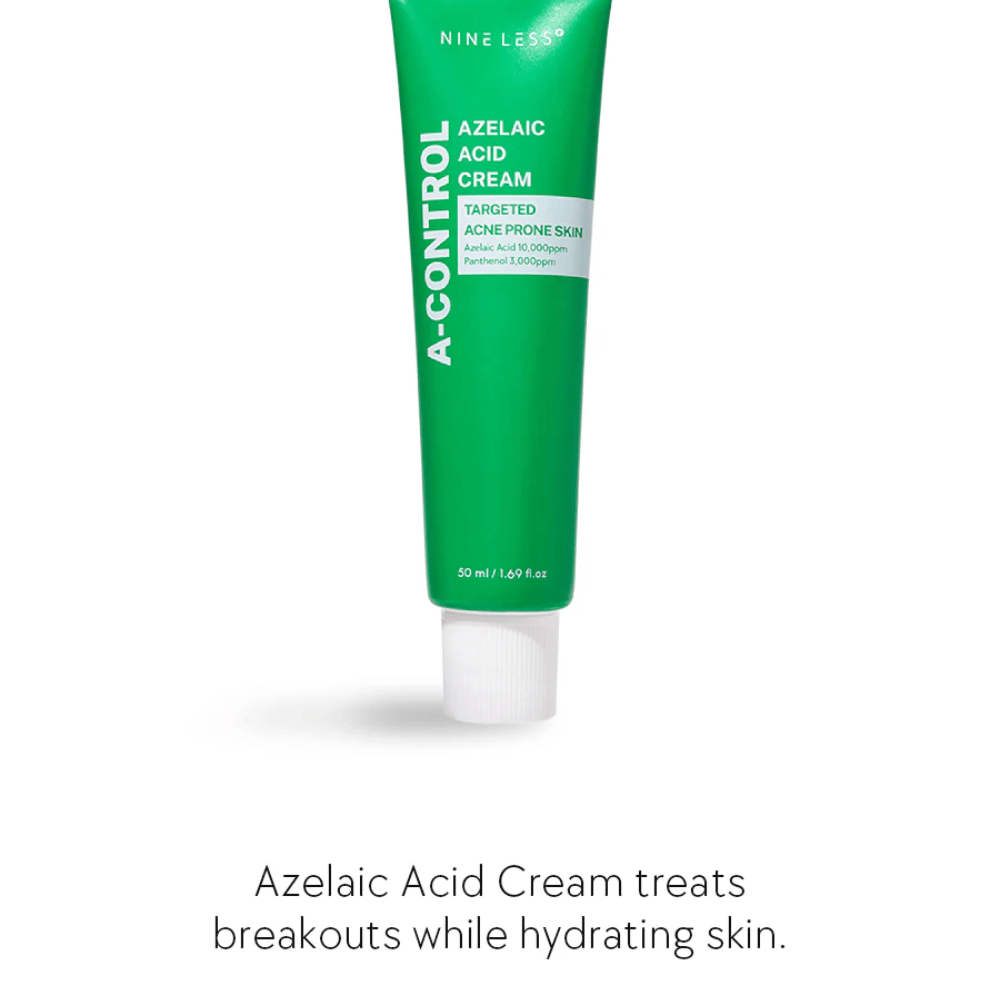 NINELESS Azelaic Acid Cream crema viso – crema per pelle incline all'acne che aiuta a contrastare i brufoli, idratare la pelle e uniformare il tono della pelle.