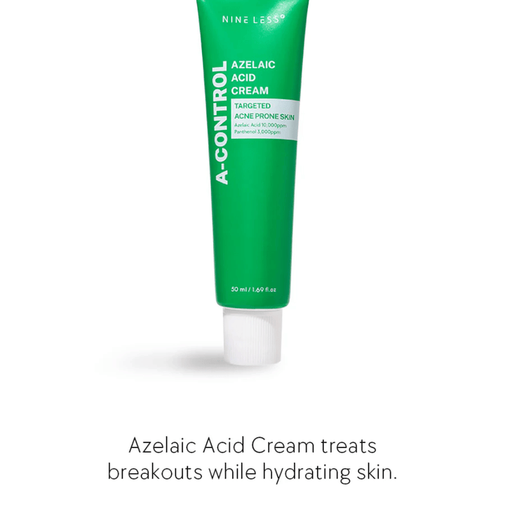 NINELESS Azelaic Acid Cream crema viso – crema per pelle incline all'acne che aiuta a contrastare i brufoli, idratare la pelle e uniformare il tono della pelle.
