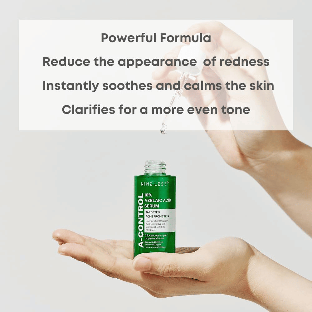 Siero potente con il 10% di acido azelaico che riduce il rossore, calma e bilancia la pelle. Perfetto per la pelle soggetta ad acne, dona un tono della pelle più chiaro e una texture più uniforme. Ideale per la cura quotidiana della pelle.