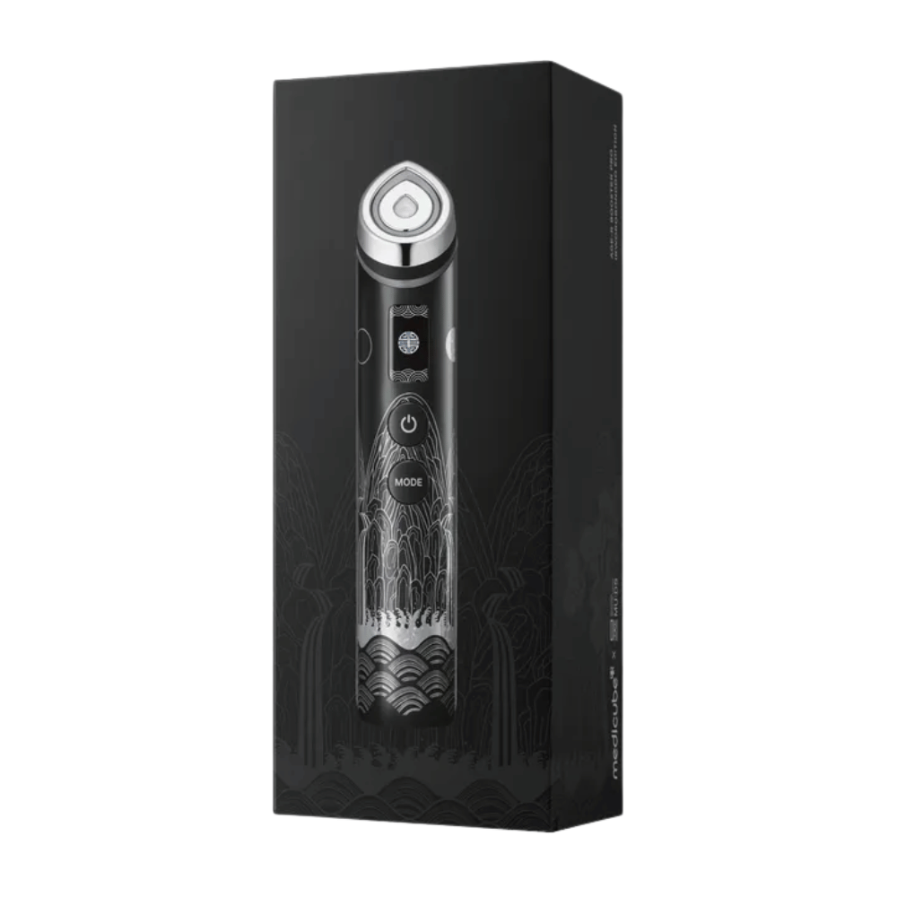 Medicube AGE-R Booster Pro APEC Edition dispositivo per il viso che stimola la pelle, aumenta l'assorbimento del siero e dona una pelle più tonica e luminosa.
