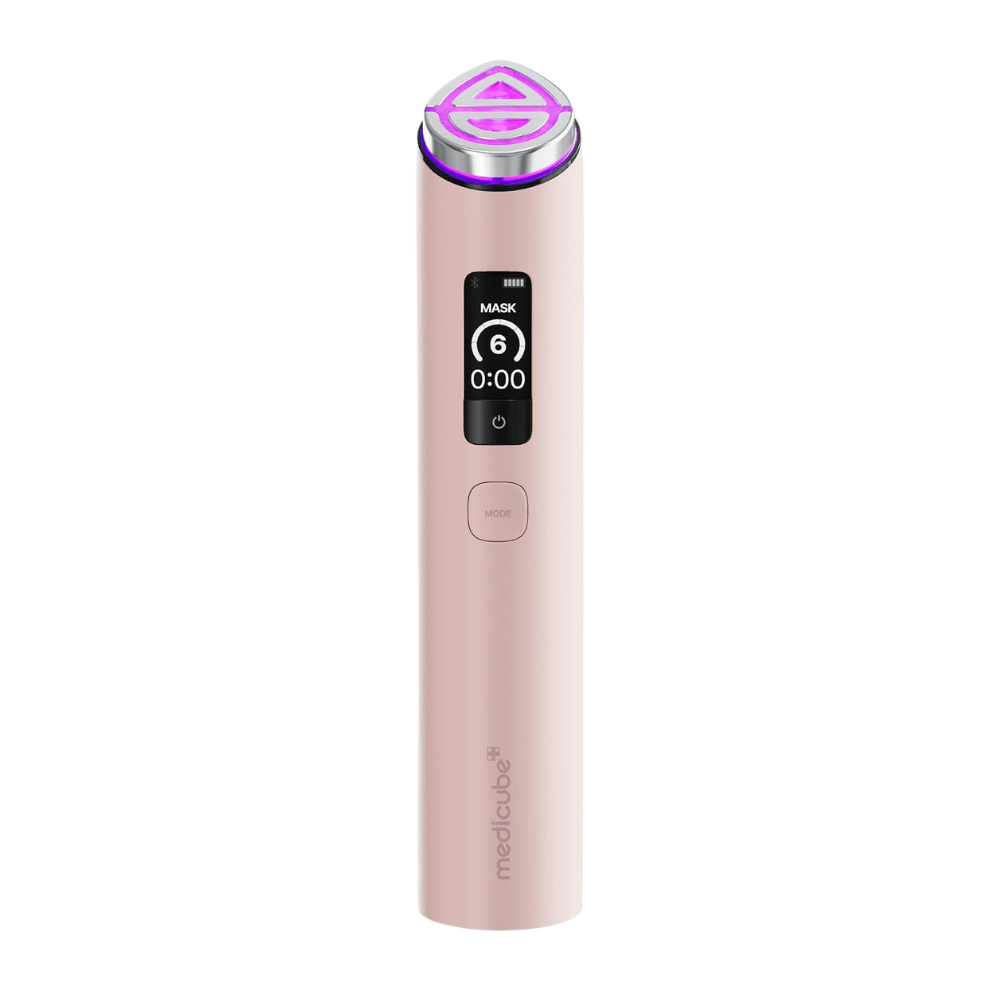 medicube AGE-R Booster Pro X2 Dispositivo di bellezza elettrico rosa con Mask Mode per un migliore assorbimento della cura della pelle e maggiore luminosità