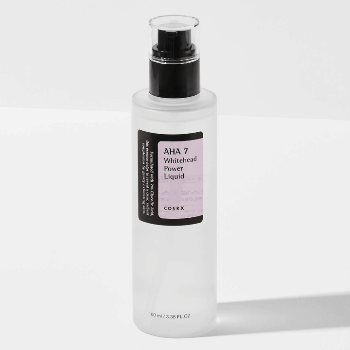 COSRX AHA 7 Whitehead Power Liquid 100 ml, peeling viso chimico con acido glicolico che esfolia, riduce i punti neri e dona una pelle più chiara.
