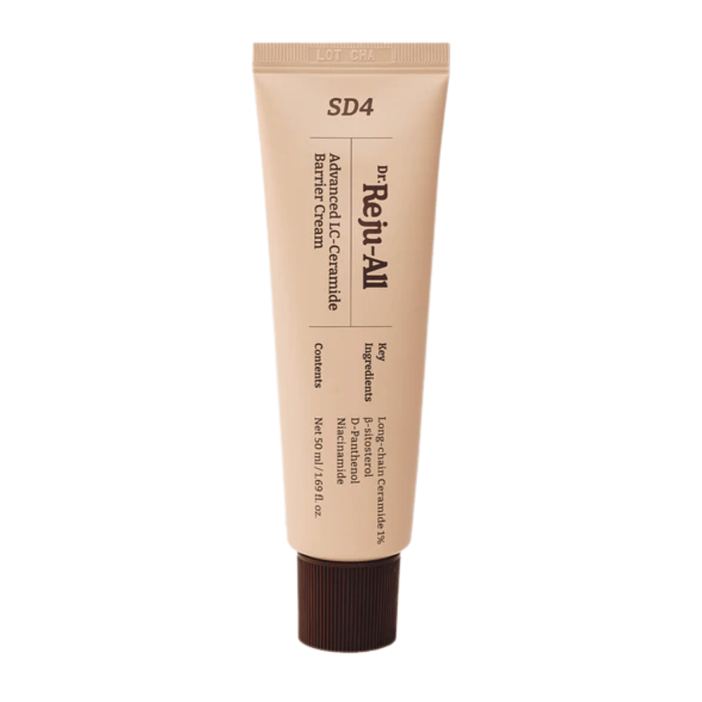 Dr. Reju-All Advanced LC-Ceramide Barrier Cream SD4 – crema viso coreana con una leggera texture lipidico-acquosa che rafforza la barriera cutanea ed è adatta a pelli sensibili e secche.