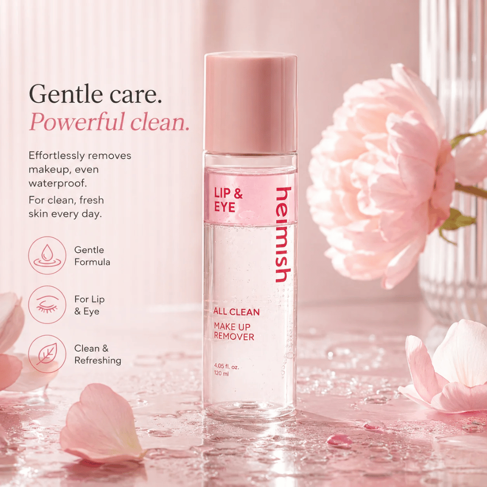 heimish All Clean Makeup Remover per la rimozione delicata del trucco di occhi e labbra con formula bifasica