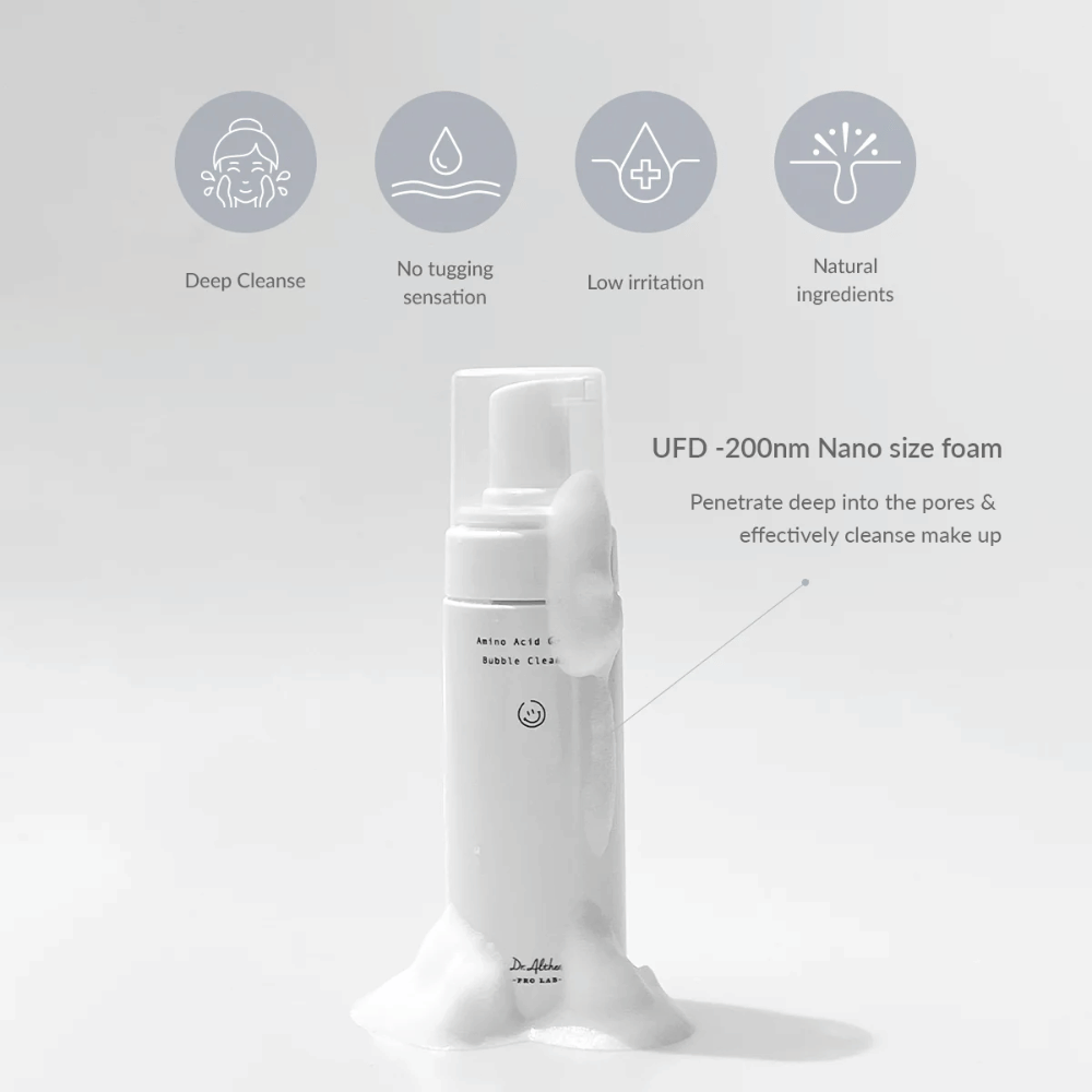 Dr. Althea Amino Acid Gentle Bubble Cleanser pulisce in profondità con bolle nanometriche che penetrano nei pori. Formula delicata con ingredienti naturali - perfetto per pelli sensibili.