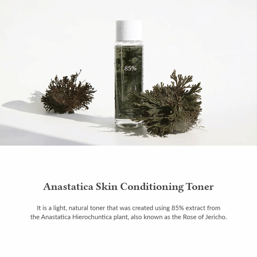 Anastatica Skin Conditioning Toner è un tonico viso leggero e naturale con l'85% di estratto di Anastatica Hierochuntica, nota anche come la rosa di Gerico. Idrata, lenisce ed equilibra efficacemente la pelle.