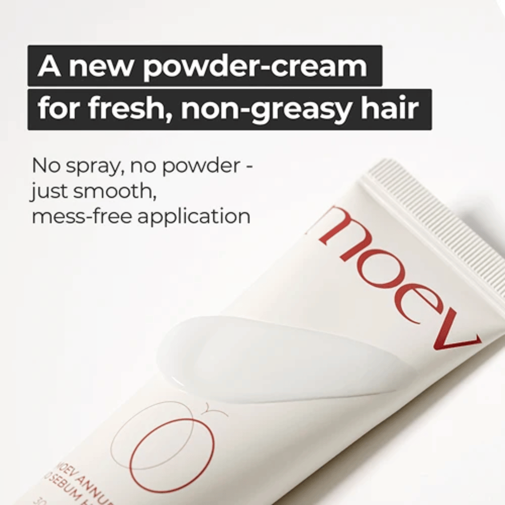 5. MOEV Annurcatin No Sebum Hair Cream – innovativa crema per capelli con finitura in polvere per capelli meno grassi e applicazione pratica