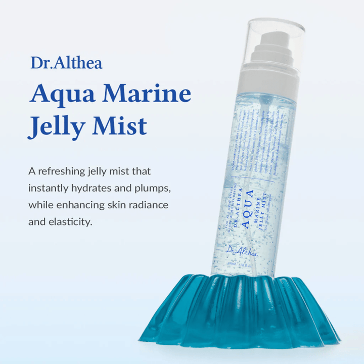 Dr. Althea Aqua Marine Jelly Mist presentato come mist idratante per il viso per la cura quotidiana della pelle