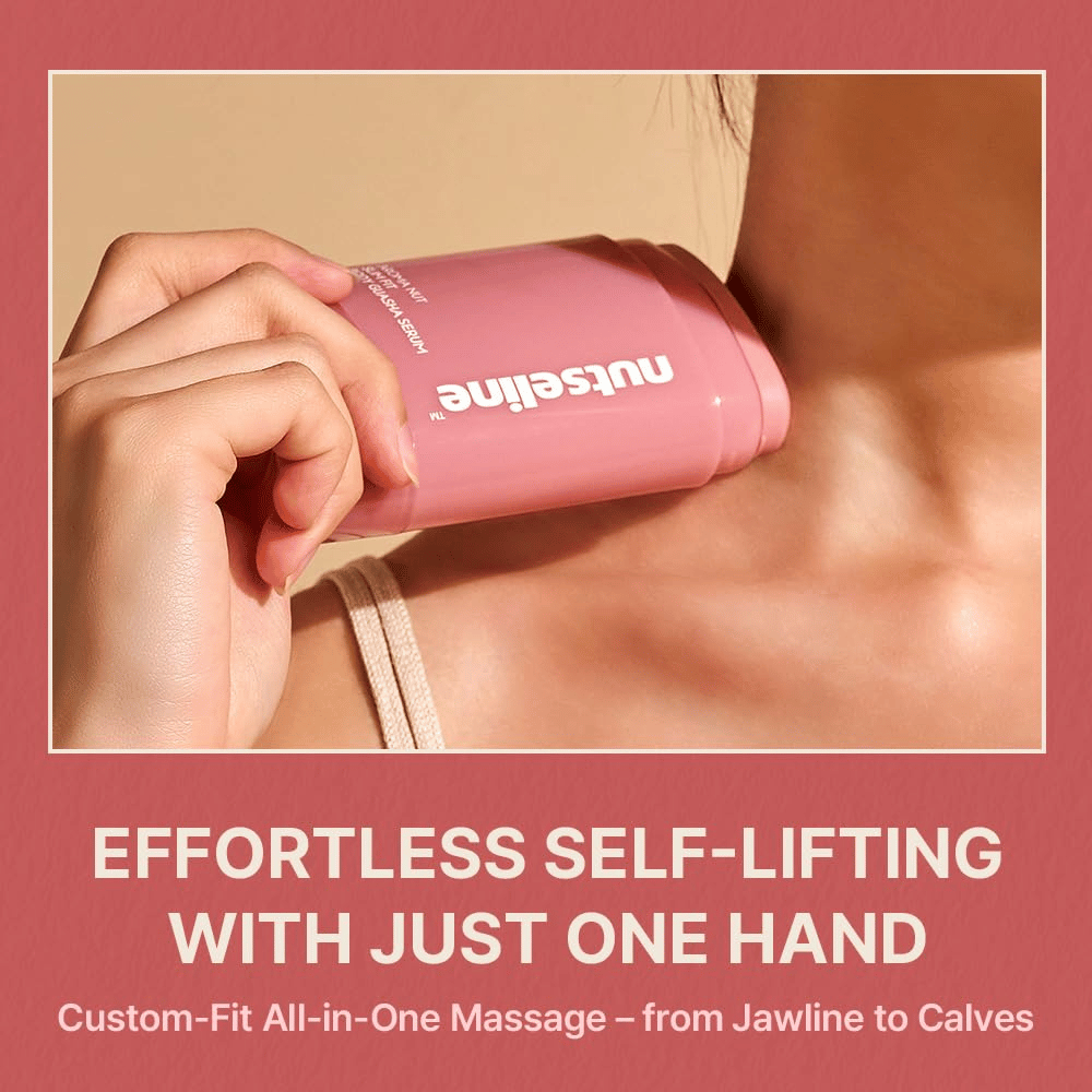 Immagine del prodotto in cui il siero viene utilizzato direttamente sulla pelle per massaggio e cura del corpo, con focus sulla facilità di applicazione e sul design ergonomico.