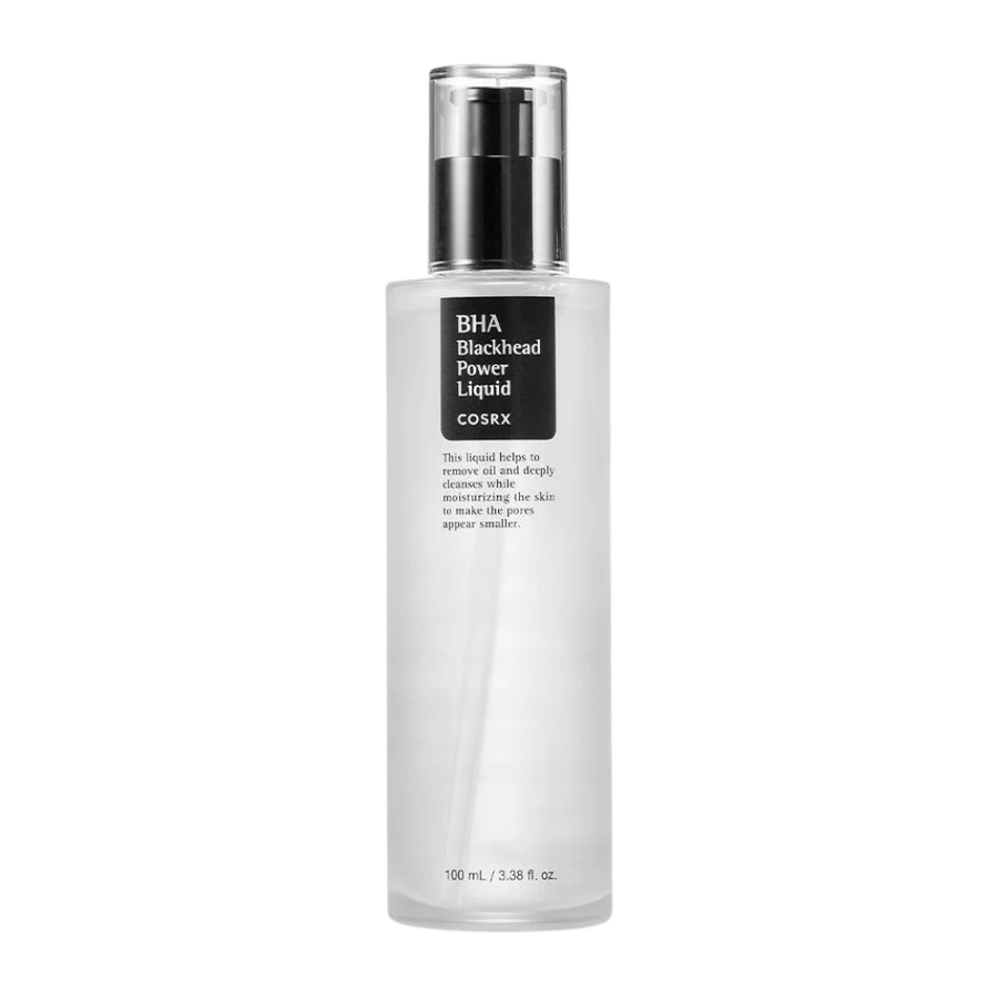 COSRX BHA Blackhead Power Liquid 100 ml – trattamento viso riduttore di pori con BHA per una pelle più chiara e una texture più uniforme.