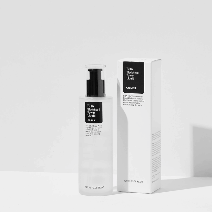 COSRX BHA Blackhead Power Liquid 100 ml con confezione – siero viso esfoliante con BHA che contrasta i punti neri e il sebo in eccesso.