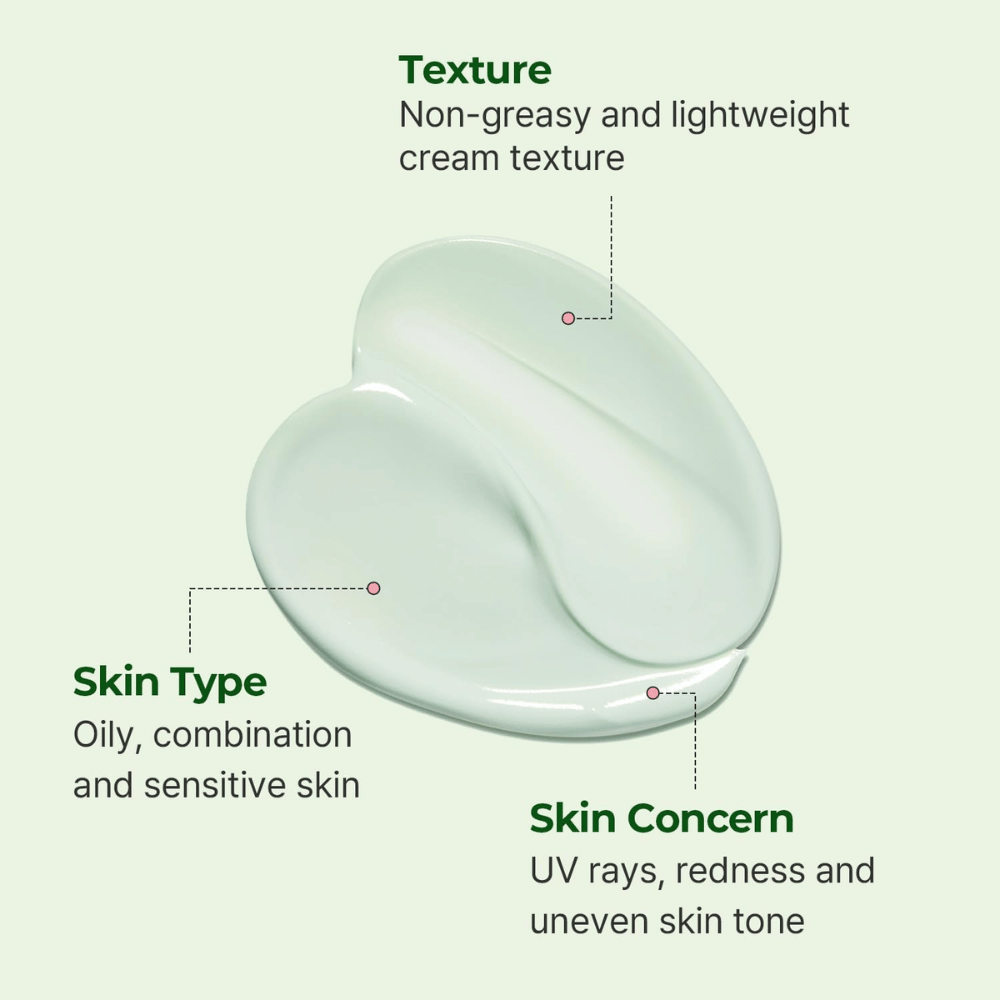 Primo piano della texture in crema verde chiaro di Torriden Balanceful Tone Up Sun Cream, leggera, idratante e adatta a pelle grassa, mista e sensibile.