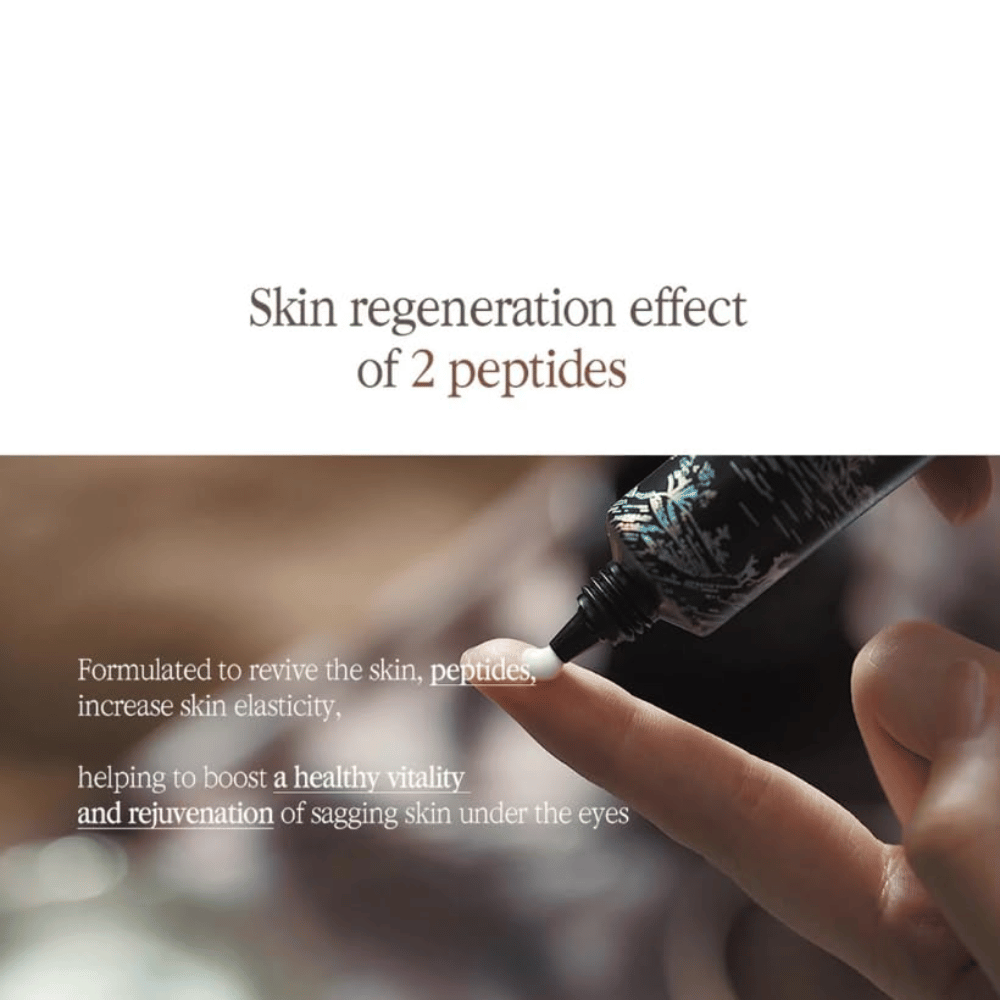 Pyunkang Yul Black Tea Time Reverse Eye Cream con peptidi che aiutano a sostenere l’elasticità della pelle e a donare alla zona intorno agli occhi un aspetto più fresco.