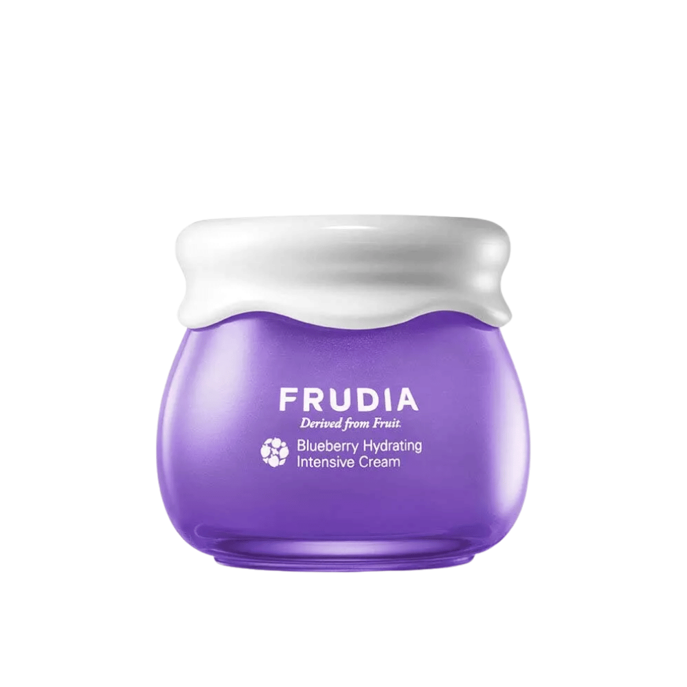 FRUDIA Blueberry Hydrating Intensive Cream – crema viso idratante con estratto di mirtillo che rafforza la barriera cutanea e fornisce idratazione duratura