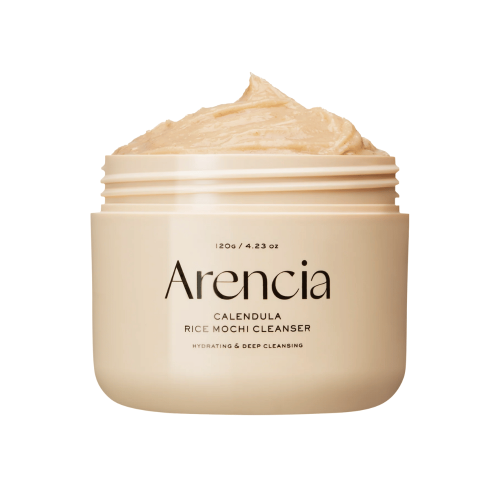 Arencia Calendula Rice Mochi Cleanser 120 g – un detergente coreano idratante e purificante con calendula e riso che calma la pelle e dona una luminosità naturale.