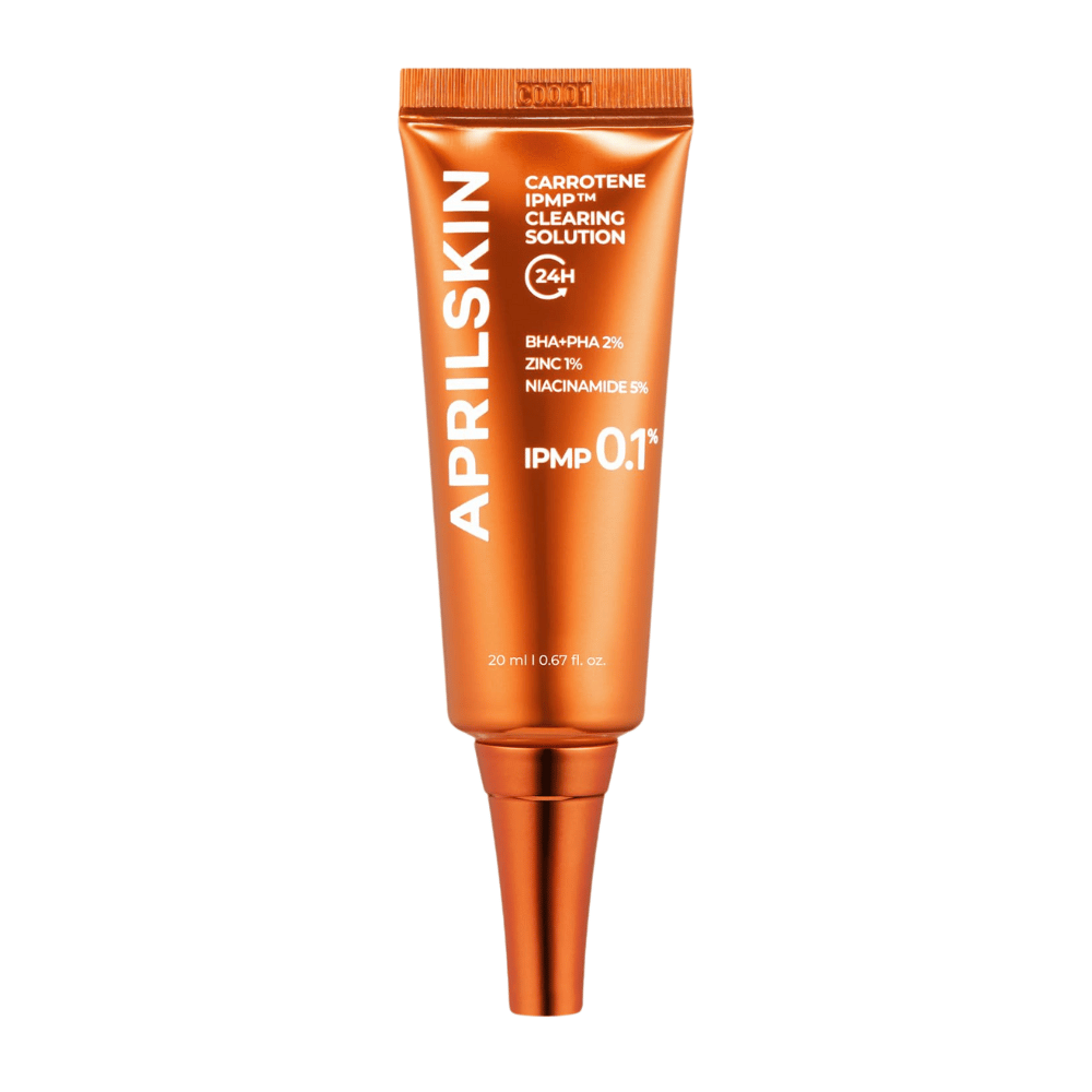 APRILSKIN Carrotene IPMP Clearing Solution 20 ml, trattamento mirato coreano per acne, punti neri e infiammazione con BHA, PHA, zinco e niacinamide