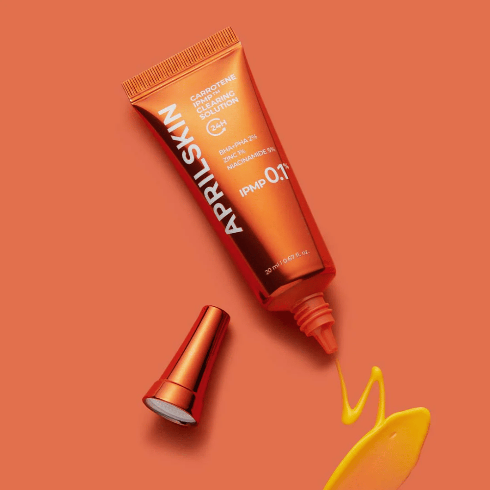 APRILSKIN Carrotene IPMP Clearing Solution in tubo con formula gialla, trattamento mirato contro l'acne con BHA PHA 2 %, zinco e niacinamide