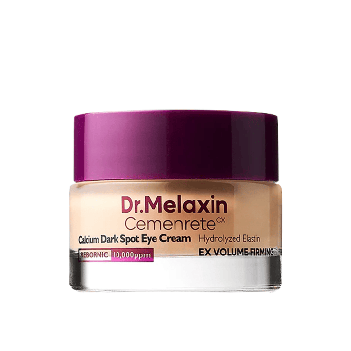 Dr.Melaxin Cemenrete Calcium Dark Spot Eye Cream in vista completa su sfondo bianco, contorno occhi  coreano che contrasta la pigmentazione, la pelle stanca e i segni dell'età.