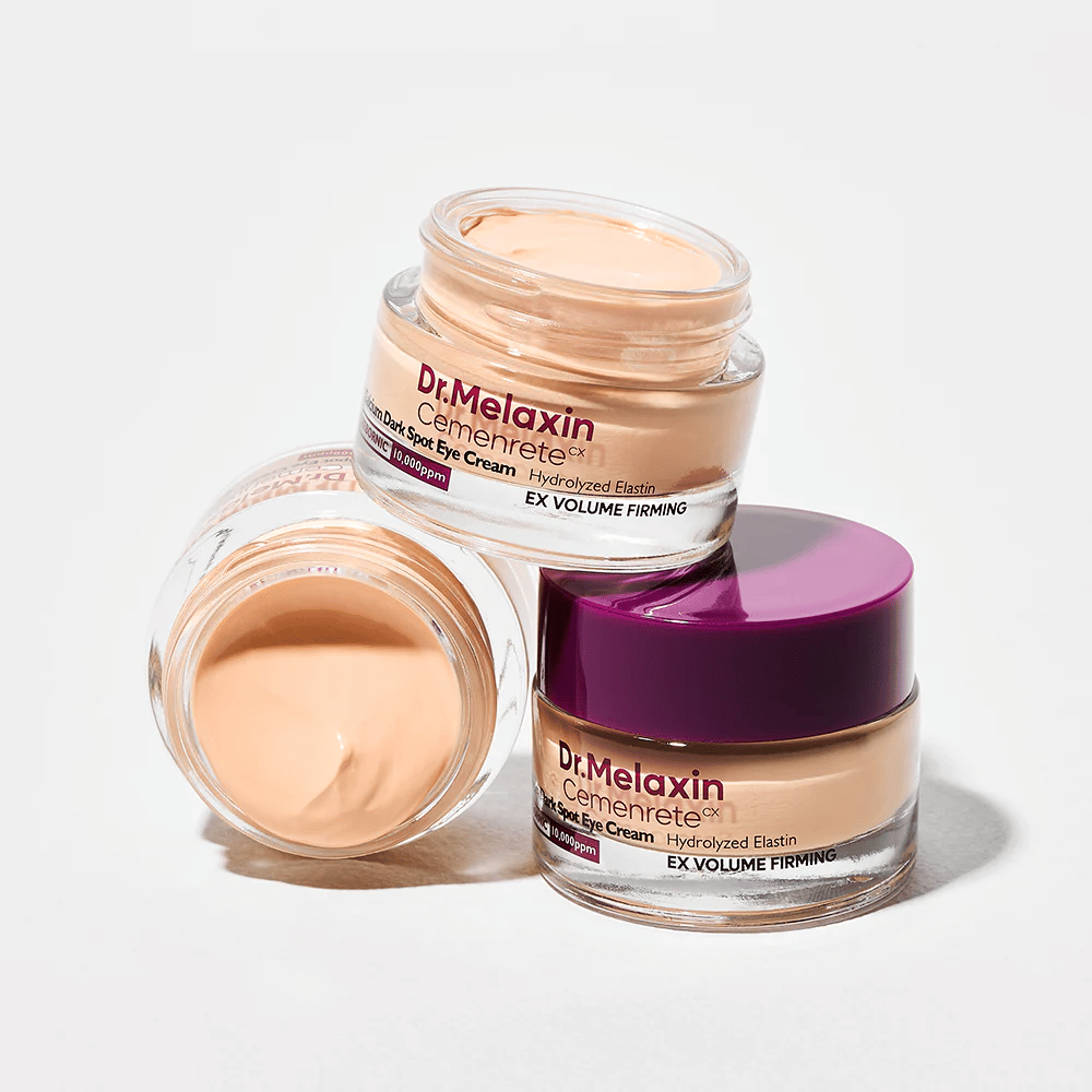 Crema occhi Cemenrete Dr.Melaxin da diverse angolazioni, contorno occhi  coreano contro macchie scure e linee sottili con effetto volumizzante e rassodante.