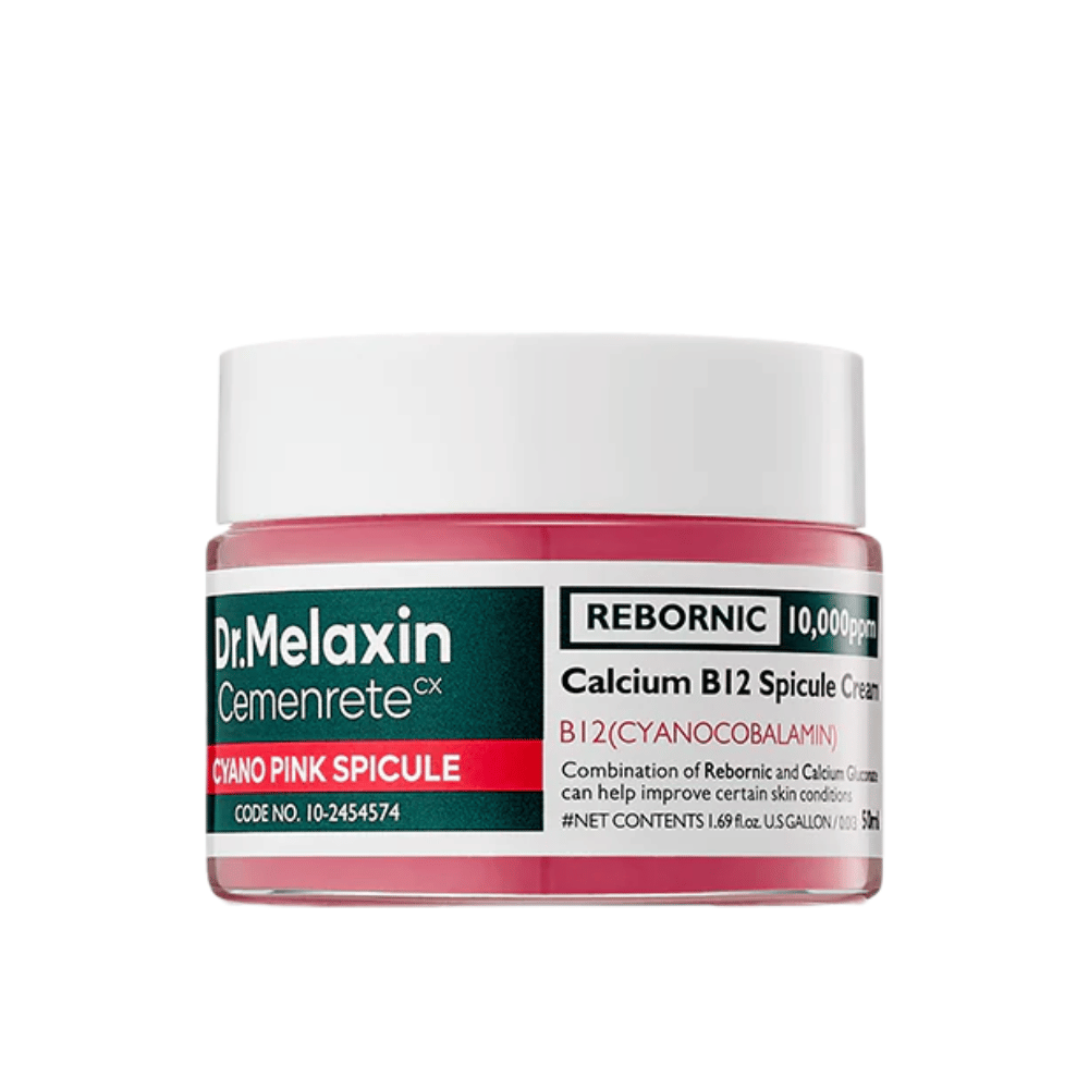 Dr. Melaxin Cemenrete Cyano Pink Spicule Cream – crema viso con vitamina B12 e spicule che migliora l'elasticità e la luminosità della pelle.