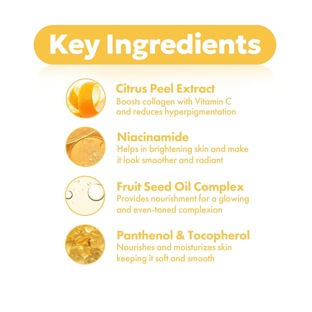 FRUDIA Citrus Brightening Toner – ingredienti chiave come estratto di buccia di agrumi, niacinamide, complesso di olio di semi di frutta, pantenolo e tocoferolo per una pelle più chiara e uniforme.