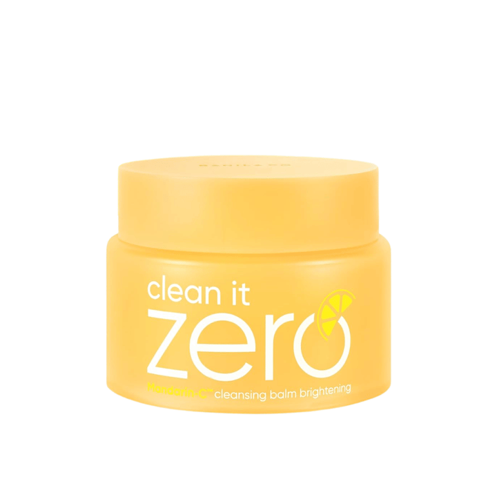 Banila Co Clean It Zero Cleansing Balm Brightening con Mandarin-C nel barattolo giallo, burro struccante che scioglie il trucco e dona una pelle più luminosa