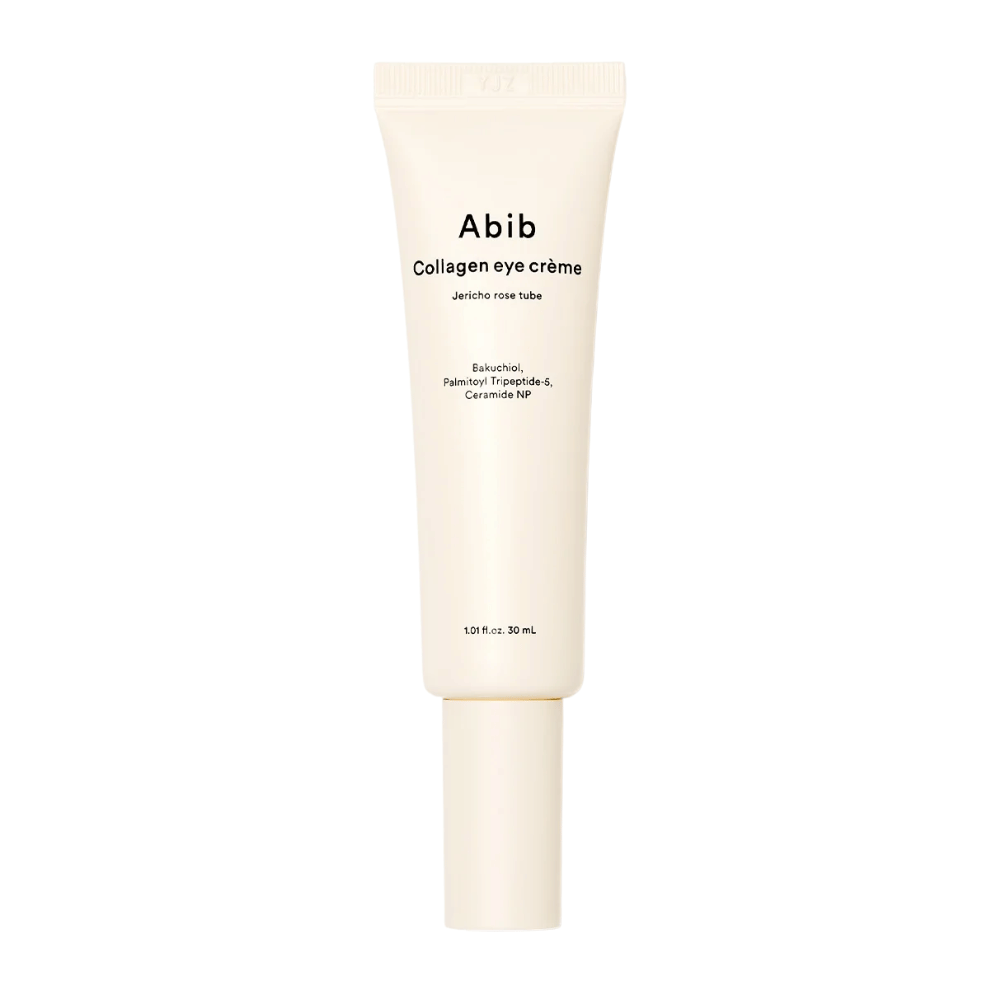 Immagine del prodotto di Abib Collagen Eye Crème – Jericho Rose Tube 30 ml. Contiene bakuchiol, tripeptidi e ceramidi per una pelle più soda.