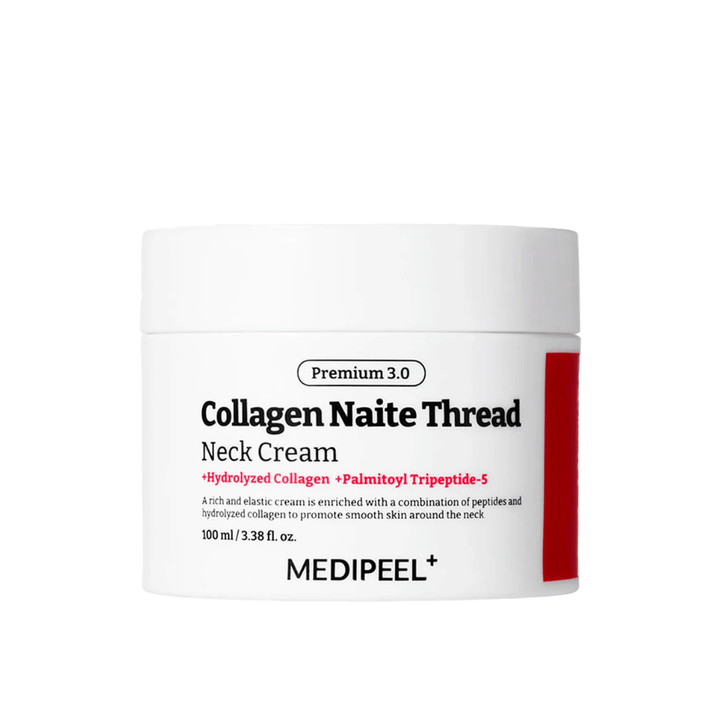 MEDIPEEL Collagen Naite Thread Neck Cream Premium 3.0 100 ml – crema per il collo coreana con collagene e Palmitoyl Tripeptide-5 per rassodare, anti-età e migliorare la struttura della pelle.