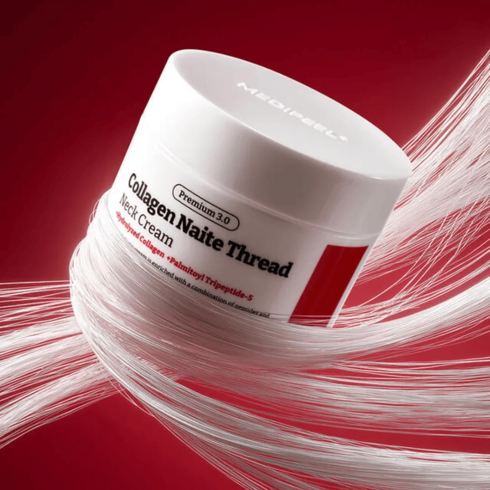 MEDIPEEL Collagen Naite Thread Neck Cream Premium 3.0 – crema rassodante per il collo con collagene idrolizzato e peptidi che migliorano l'elasticità della pelle e riducono le linee visibili su collo e décolleté.