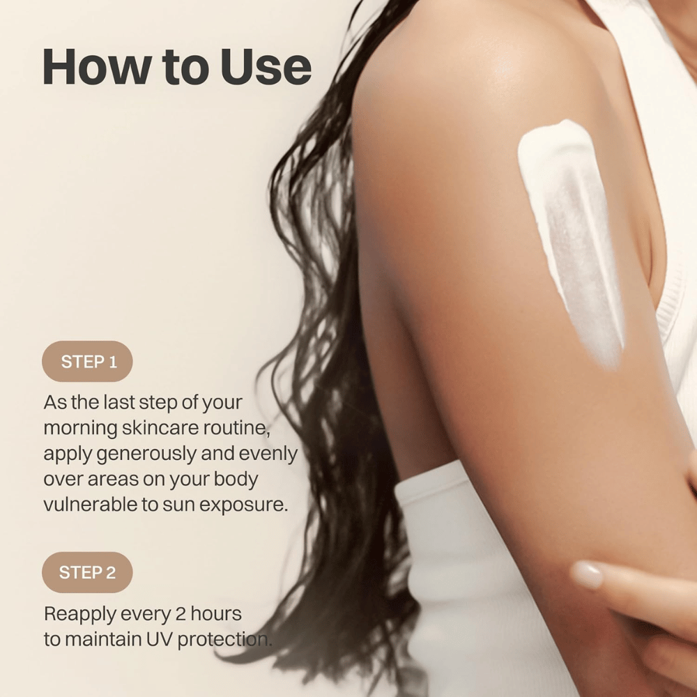 Beauty of Joseon Comfort Protection Mineral Body Sun Lotion SPF30 viene applicato sul braccio