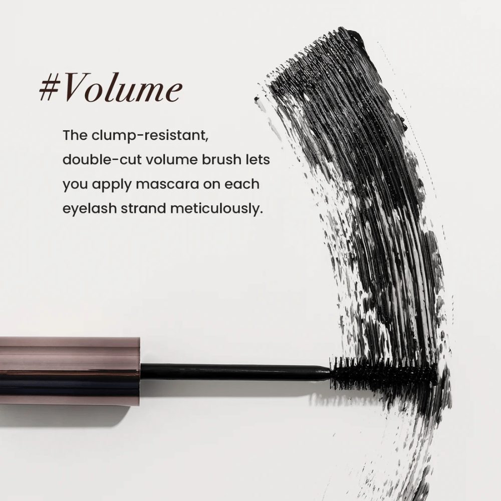 Heimish Dailism Smudge Stop Mascara Volume con spazzola volumizzante che separa le ciglia e costruisce un volume pieno senza grumi.
