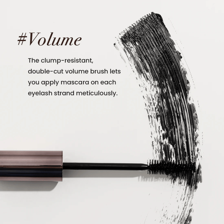 Heimish Dailism Smudge Stop Mascara Volume con spazzola volumizzante che separa le ciglia e costruisce un volume pieno senza grumi.
