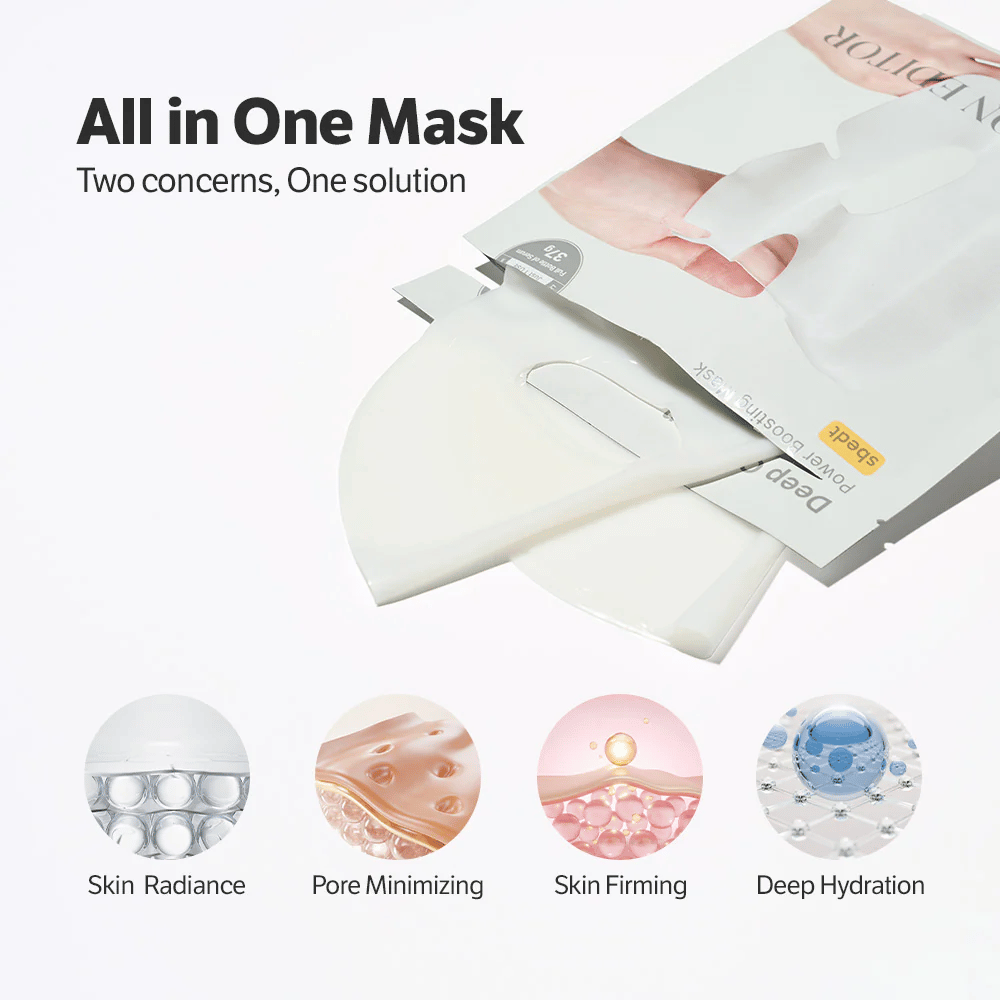 Sungboon Editor Deep Collagen Power Boosting Mask – sheet mask tutto-in-uno che dona luminosità, minimizza i pori, rassoda la pelle e idrata in profondità.