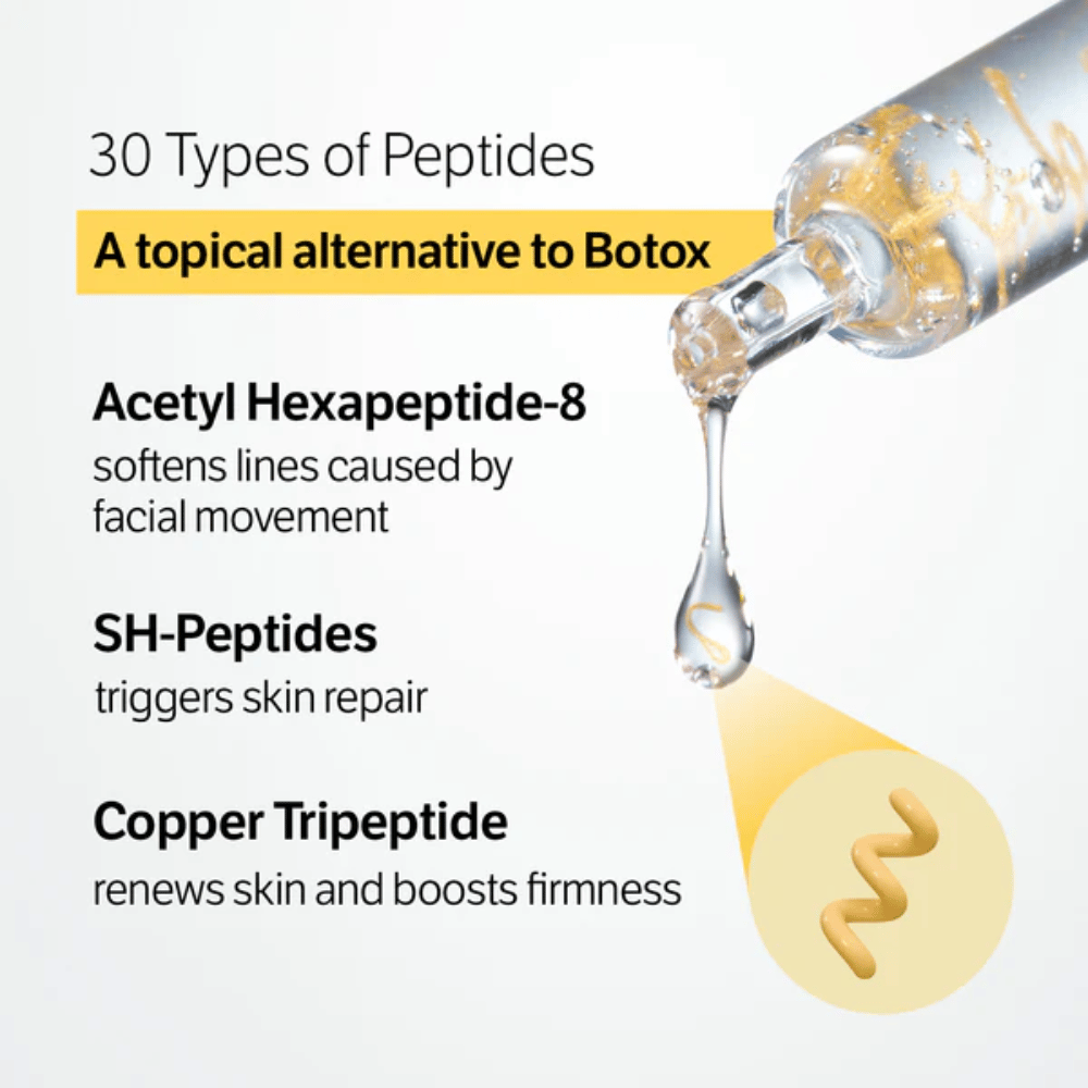 SUNGBOON EDITOR Deep Collagen Silk Peptide Intensive Ampoule con 30 tipi di peptidi che aiutano a ridurre le linee sottili, rafforzare la pelle e migliorare la struttura della pelle.