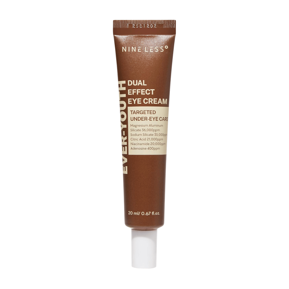 NINE LESS Ever-Youth Dual Effect Eye Cream 20 ml – immagine del prodotto di contorno occhi  in tubo marrone