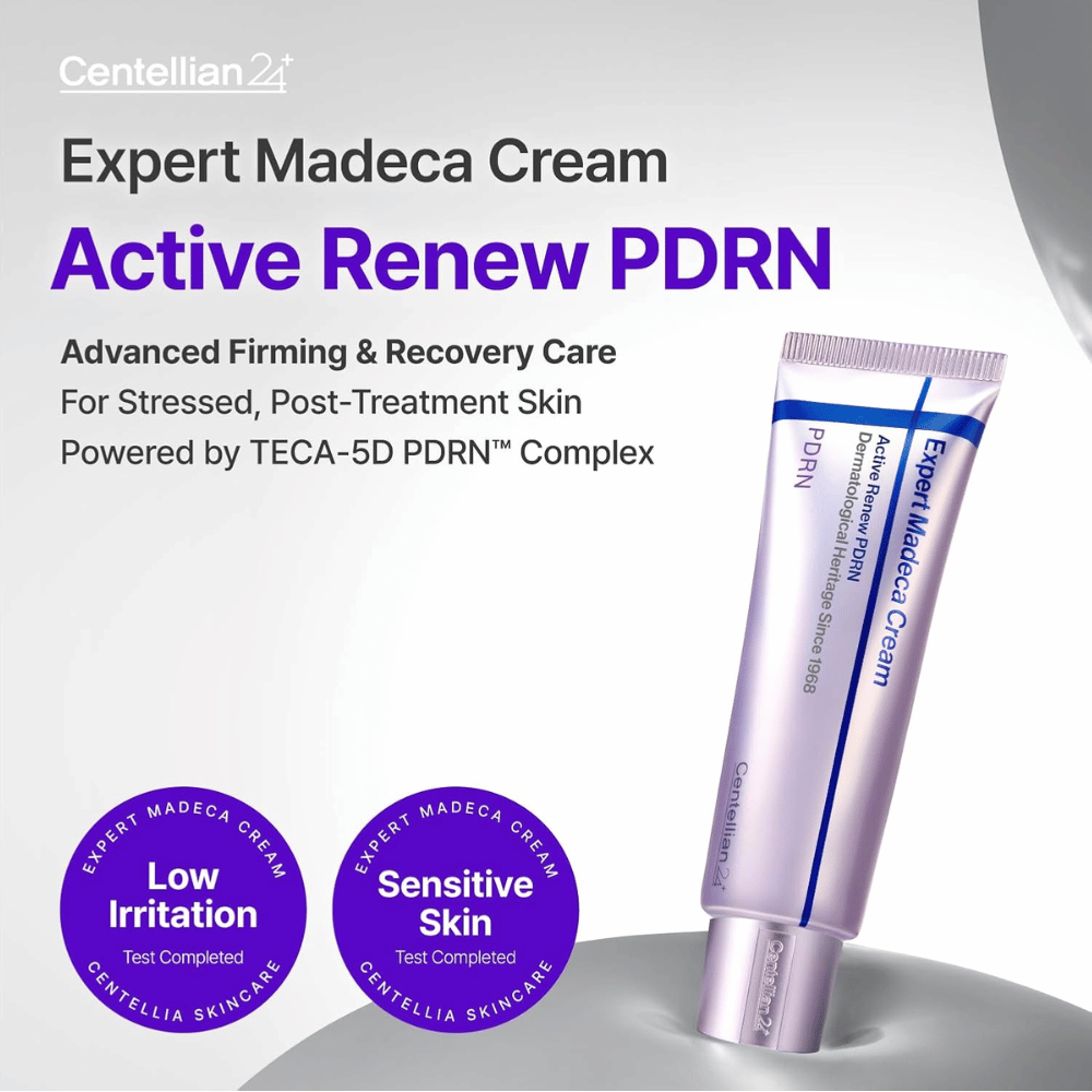 Centellian24 Expert Madeca Cream Active Renew PDRN immagine del prodotto in tubo a bassa irritazione e adatta alla pelle sensibile con proprietà riparatrici