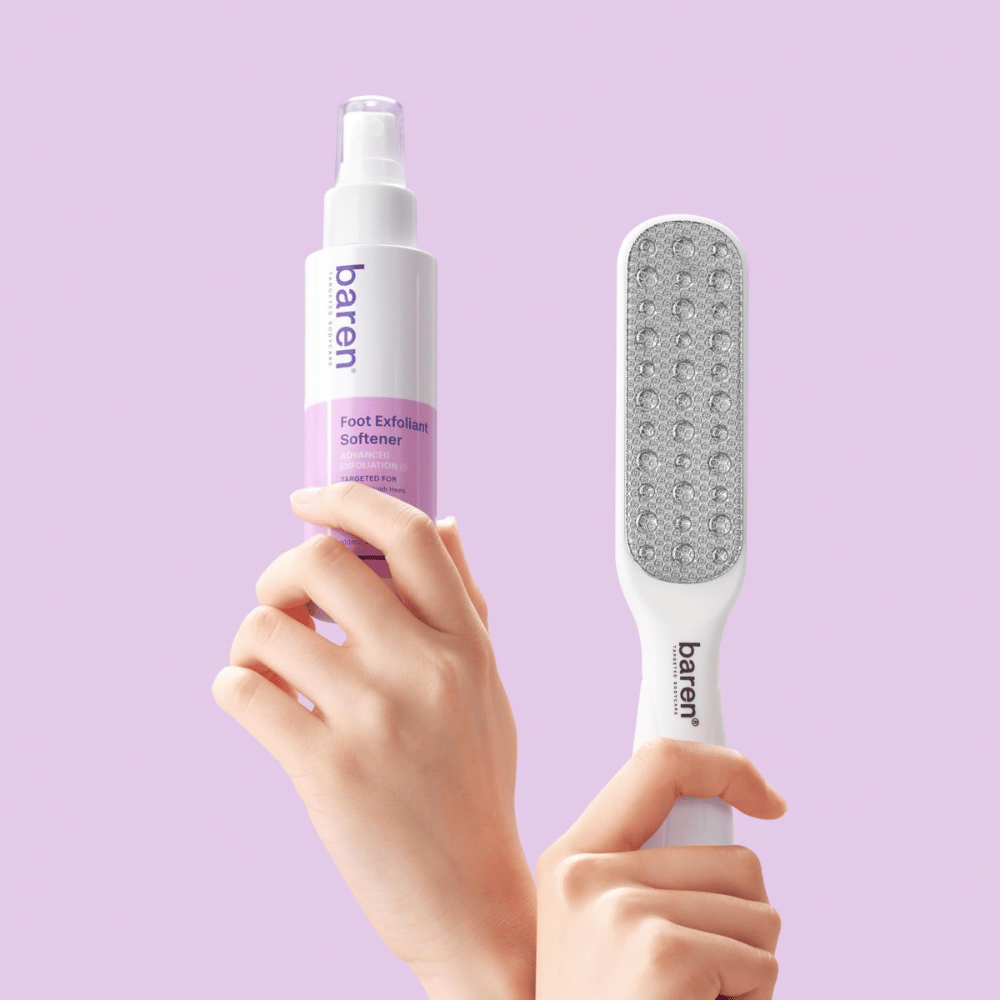 BAREN Foot Callus Eraser Home Set – kit per la cura dei piedi con Foot Exfoliant Softener esfoliante e lima per piedi per callosità