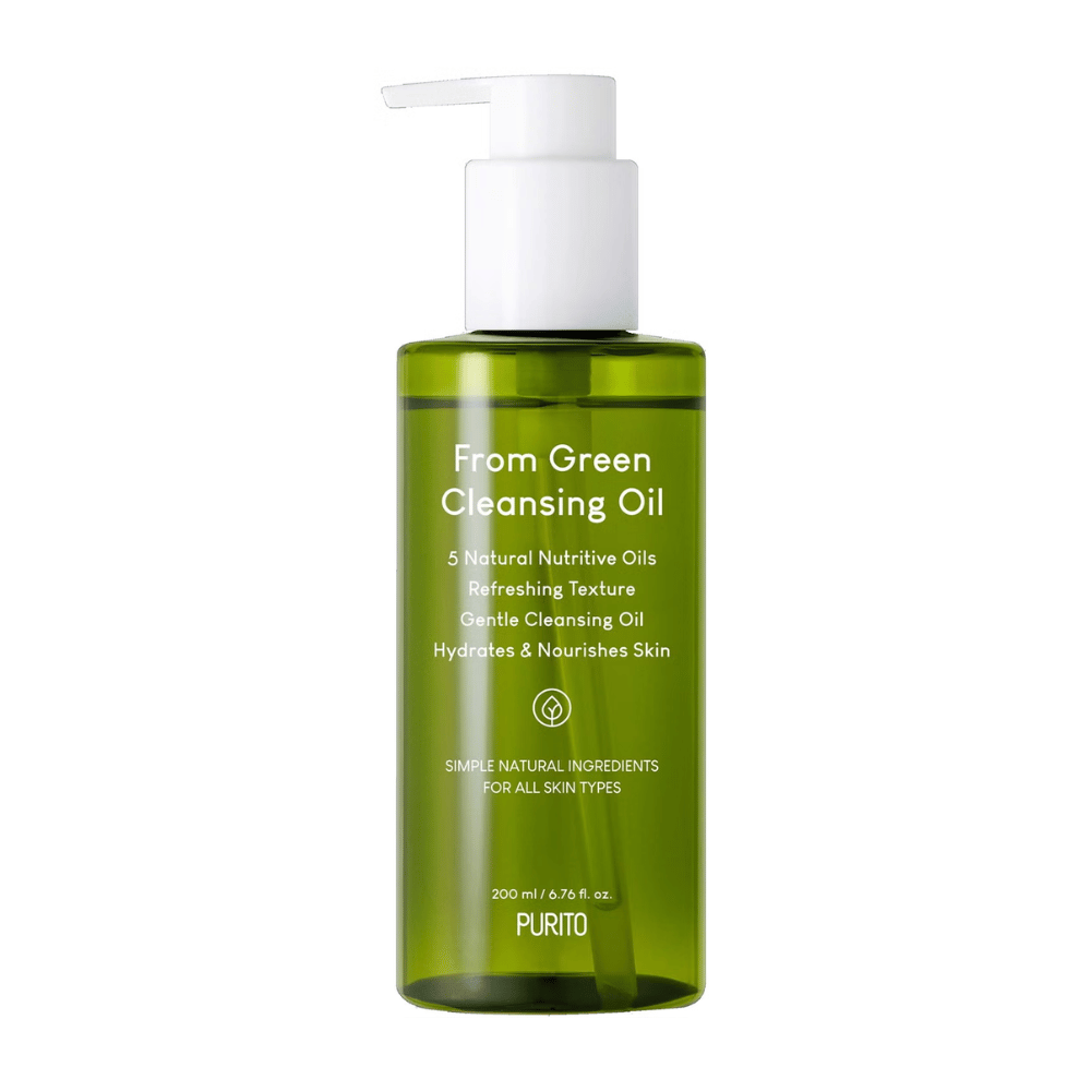 Purito From Green Cleansing Oil è un olio detergente delicato formulato con oli naturali ricchi di nutrienti. Rimuove efficacemente trucco e impurità mentre idrata e nutre la pelle. Adatto a tutti i tipi di pelle e lascia la pelle morbida e fresca.