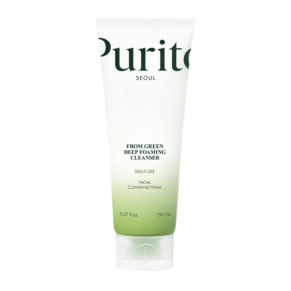 Purito Seoul From Green Deep Foaming Cleanser 150 ml – schiuma detergente detergente viso per uso quotidiano