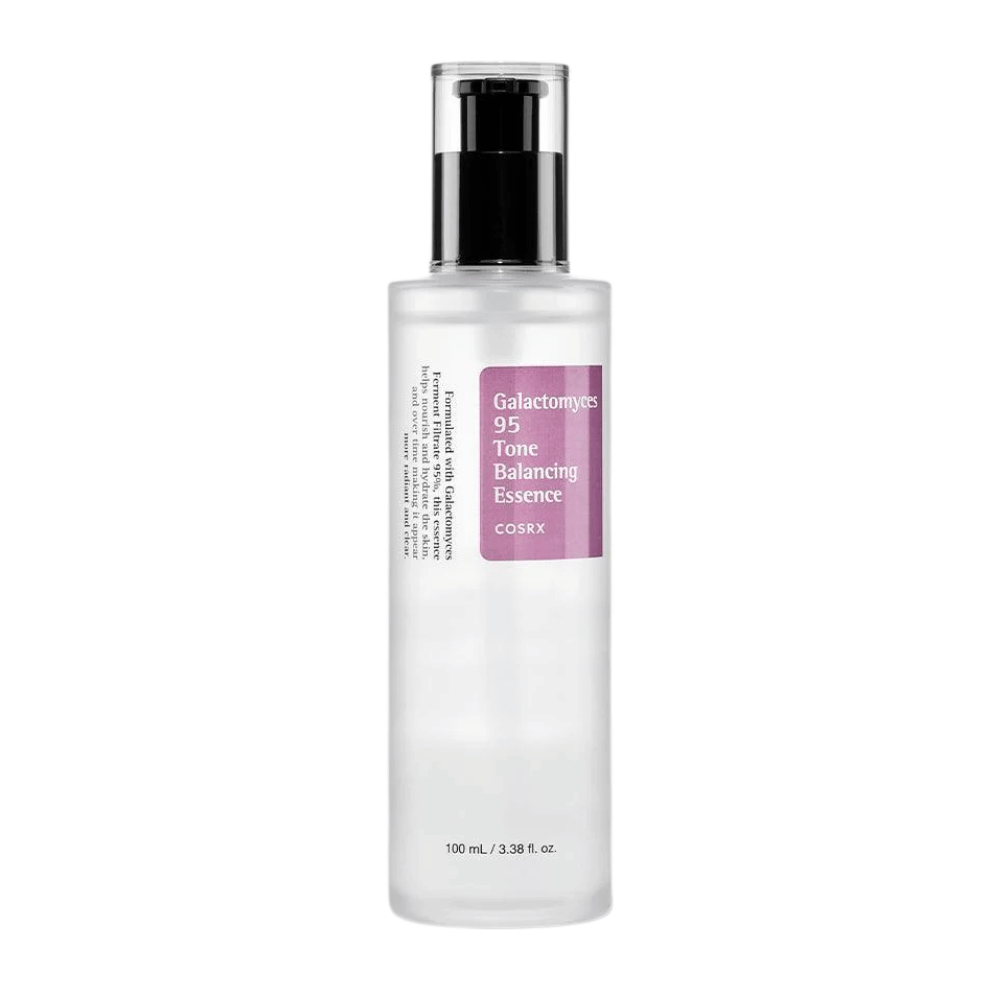 Immagine del prodotto su COSRX Galactomyces 95 Tone Balancing Essence 100 ml. Leggero essence che idrata, ammorbidisce e migliora la chiarezza della pelle.
