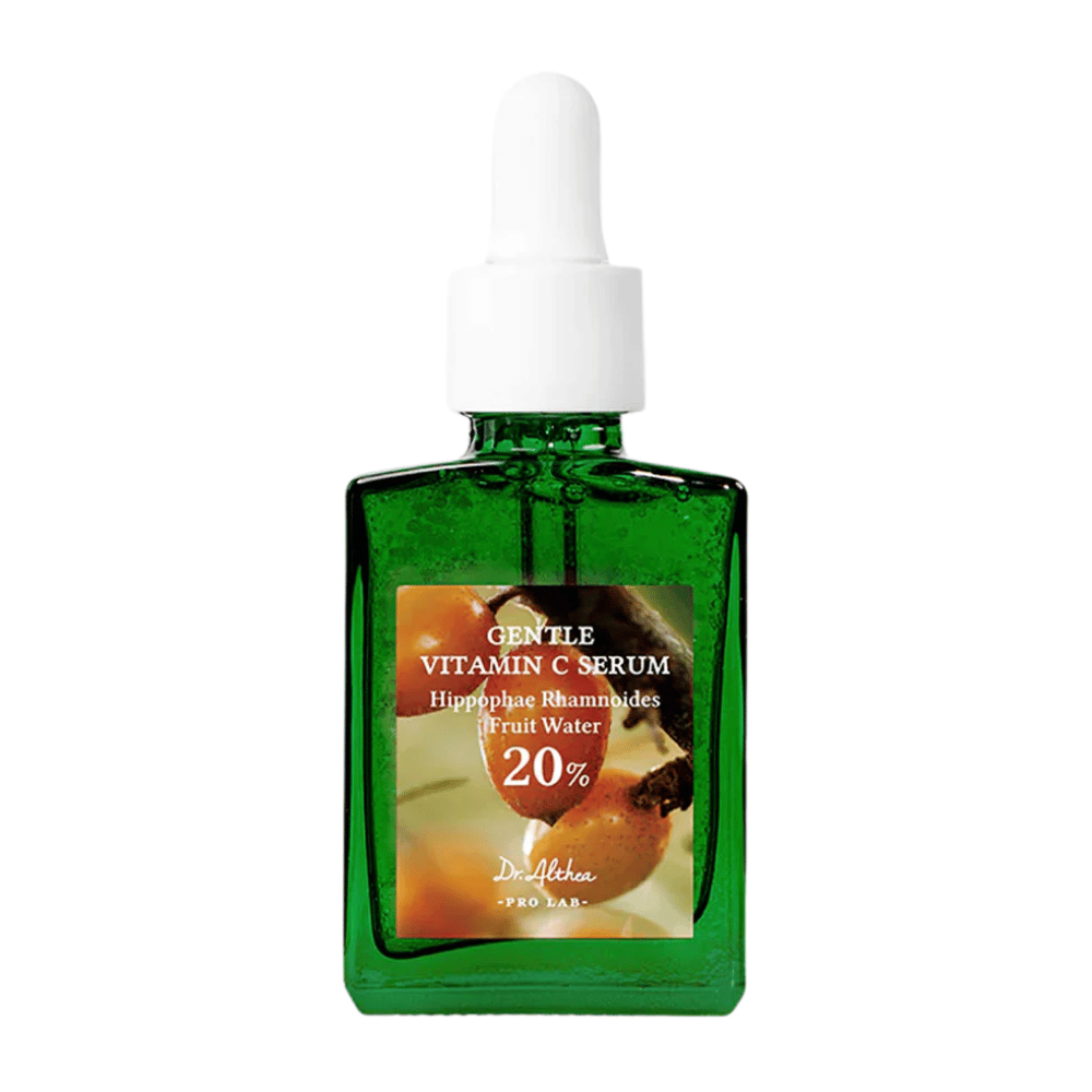 Dr.Althea Gentle Vitamin C Serum contiene il 20% di vitamina C e acqua di olivello spinoso che idrata e illumina la pelle. Riduce la pigmentazione e protegge dai radicali liberi, donando un tono della pelle più uniforme e radioso.