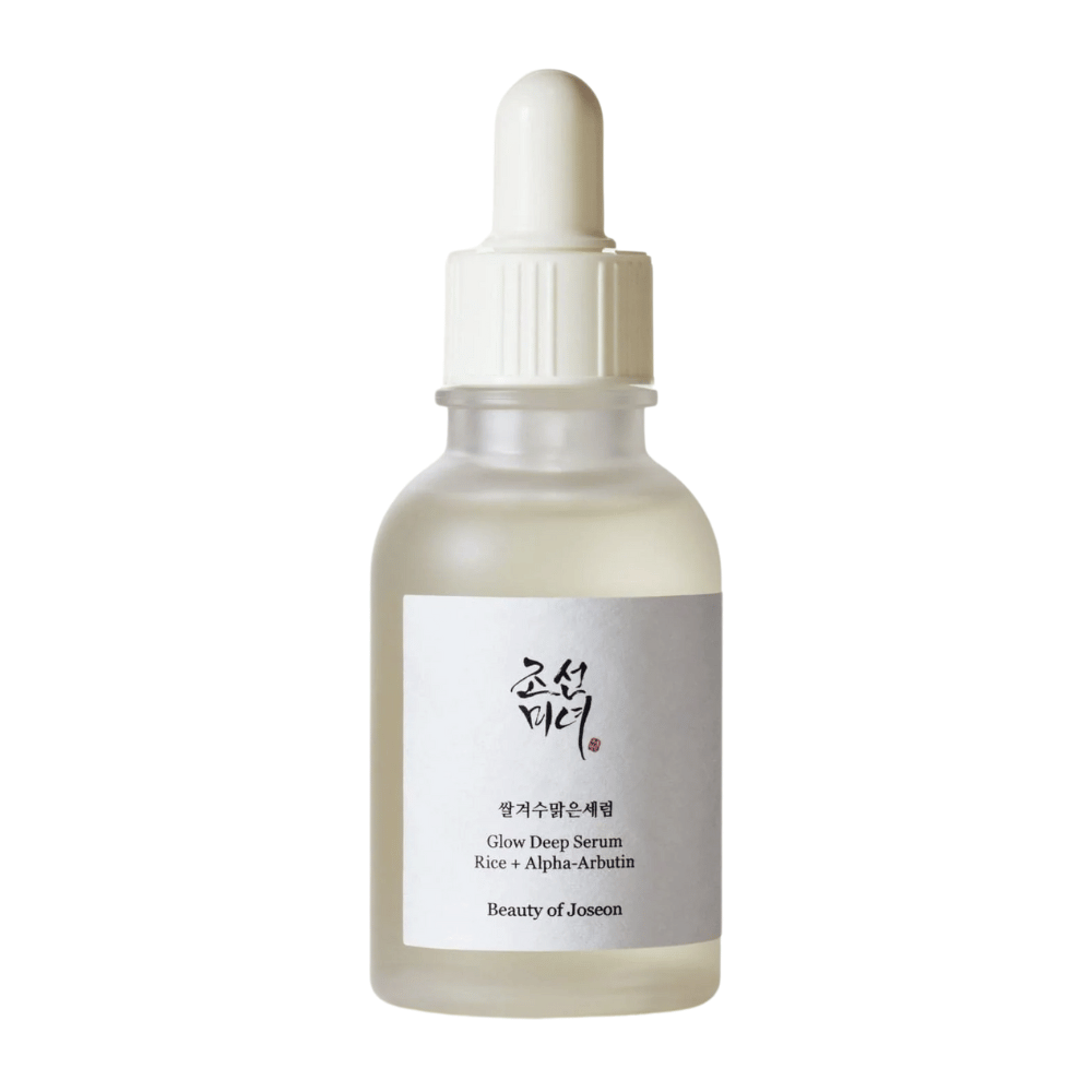 Beauty of Joseon Glow Deep Serum Rice + Alpha-Arbutin in flacone con pipetta – siero coreano che illumina, uniforma il tono della pelle e dona una luminosità naturale.